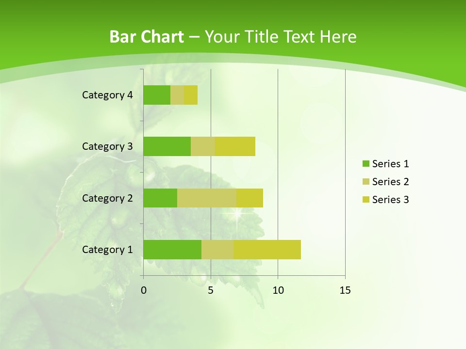 Beautiful Fresh Leaves With Water Drops PowerPoint Template