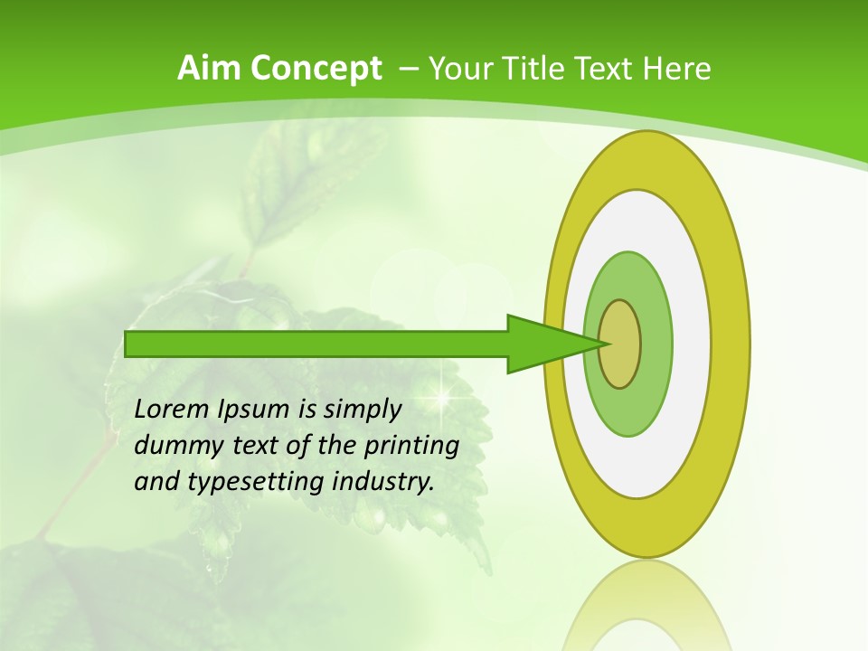 Beautiful Fresh Leaves With Water Drops PowerPoint Template