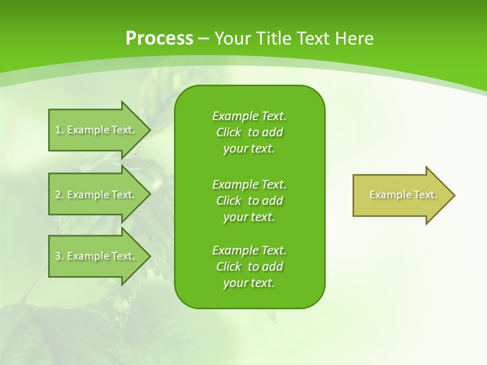 Beautiful Fresh Leaves With Water Drops PowerPoint Template