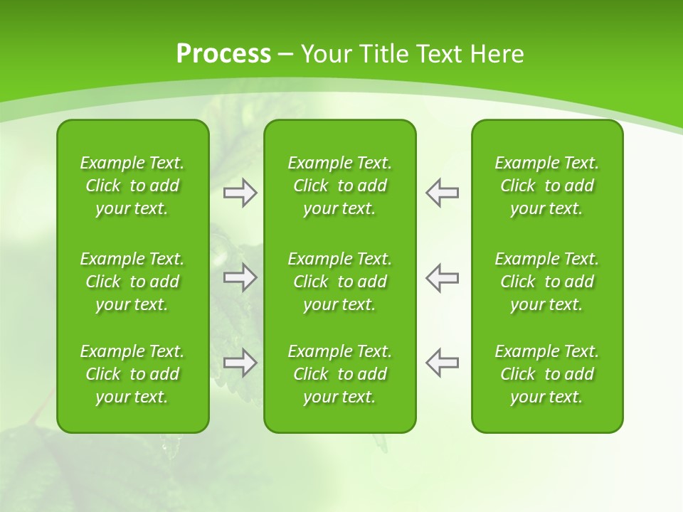 Beautiful Fresh Leaves With Water Drops PowerPoint Template