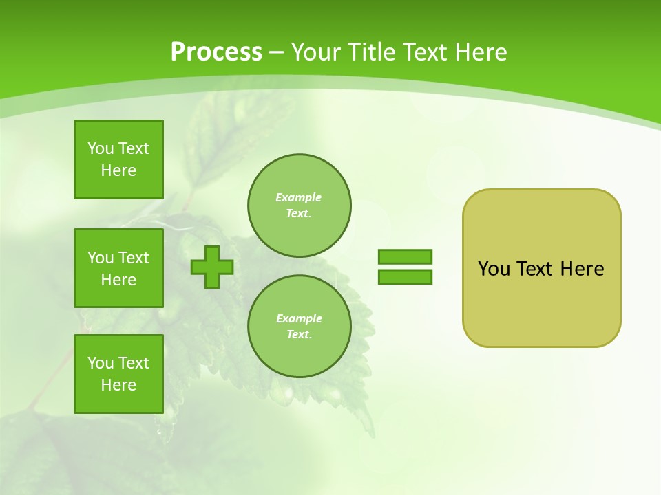Beautiful Fresh Leaves With Water Drops PowerPoint Template