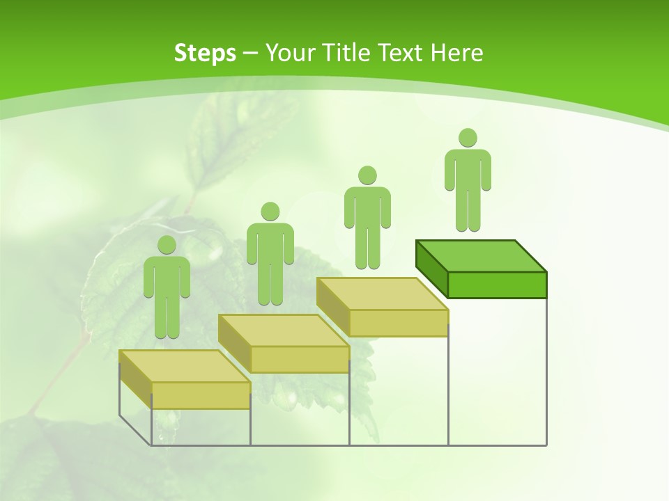 Beautiful Fresh Leaves With Water Drops PowerPoint Template