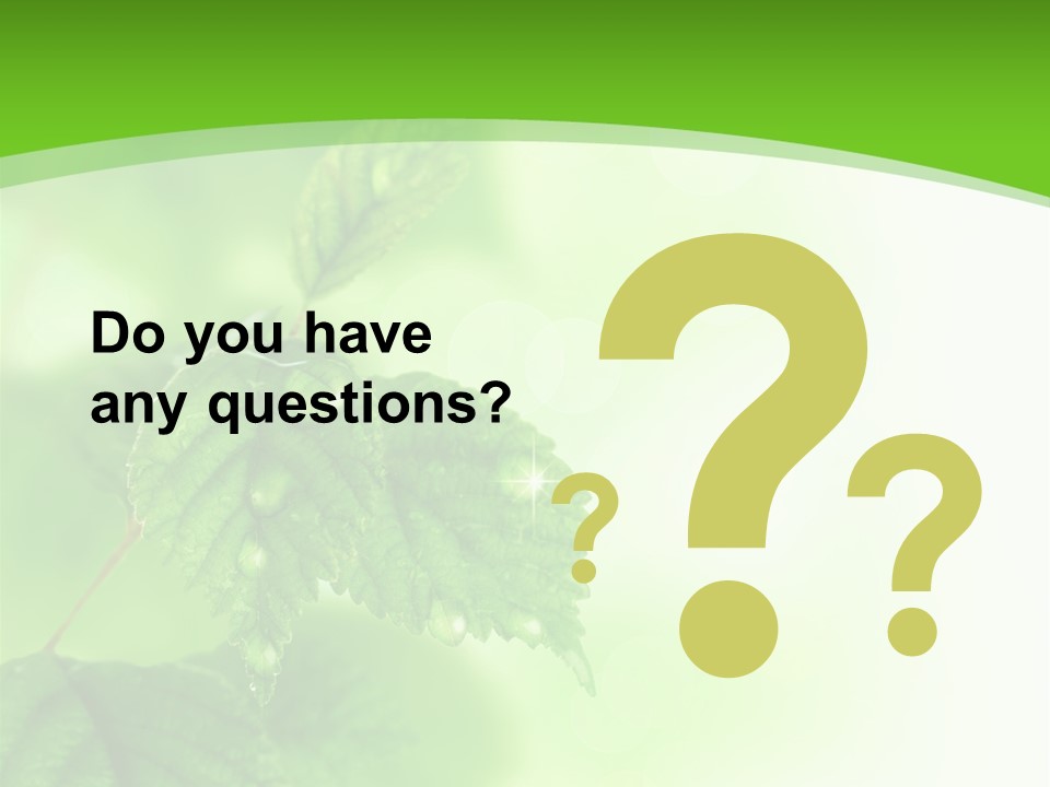 Beautiful Fresh Leaves With Water Drops PowerPoint Template