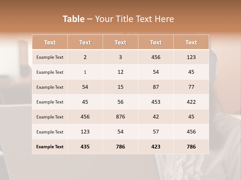 Girl Is Using Computer With Headphones PowerPoint Template