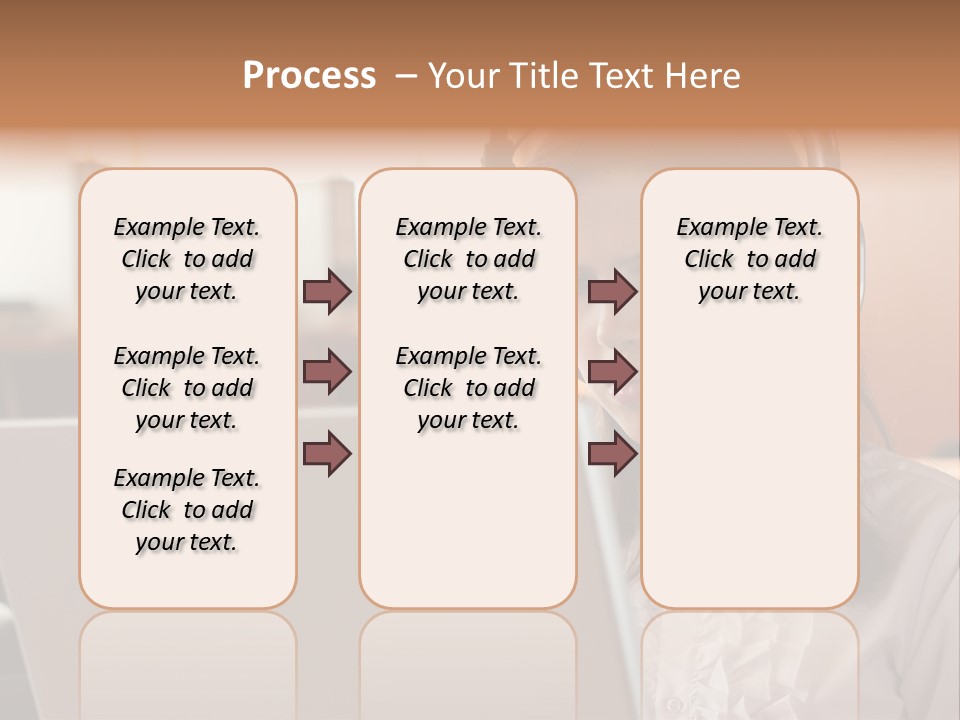 Girl Is Using Computer With Headphones PowerPoint Template