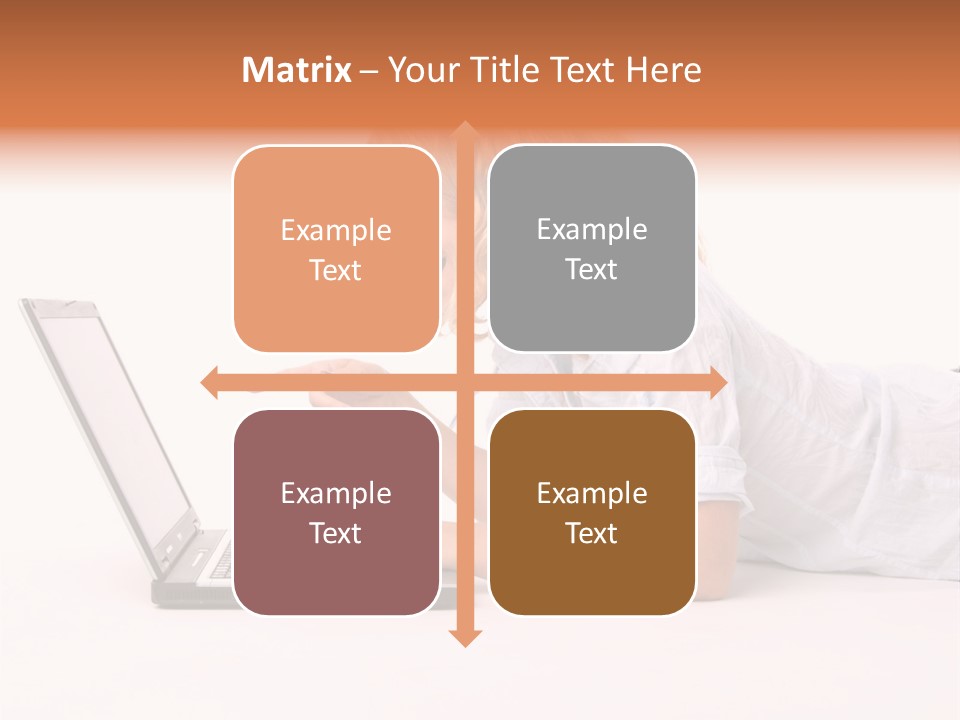 Surprised Woman Looks In The Laptop PowerPoint Template