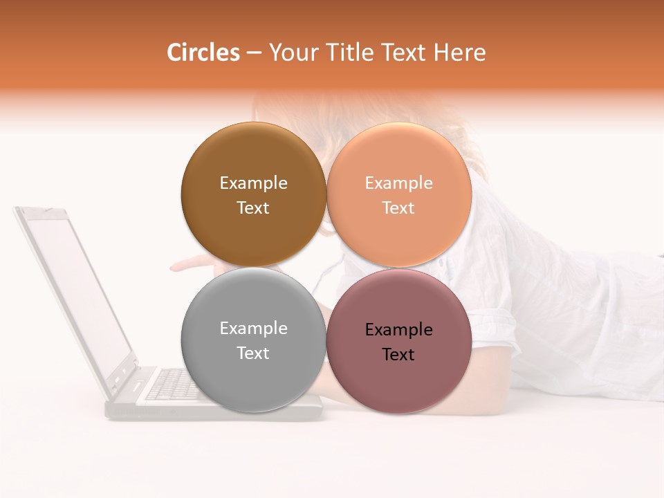 Surprised Woman Looks In The Laptop PowerPoint Template