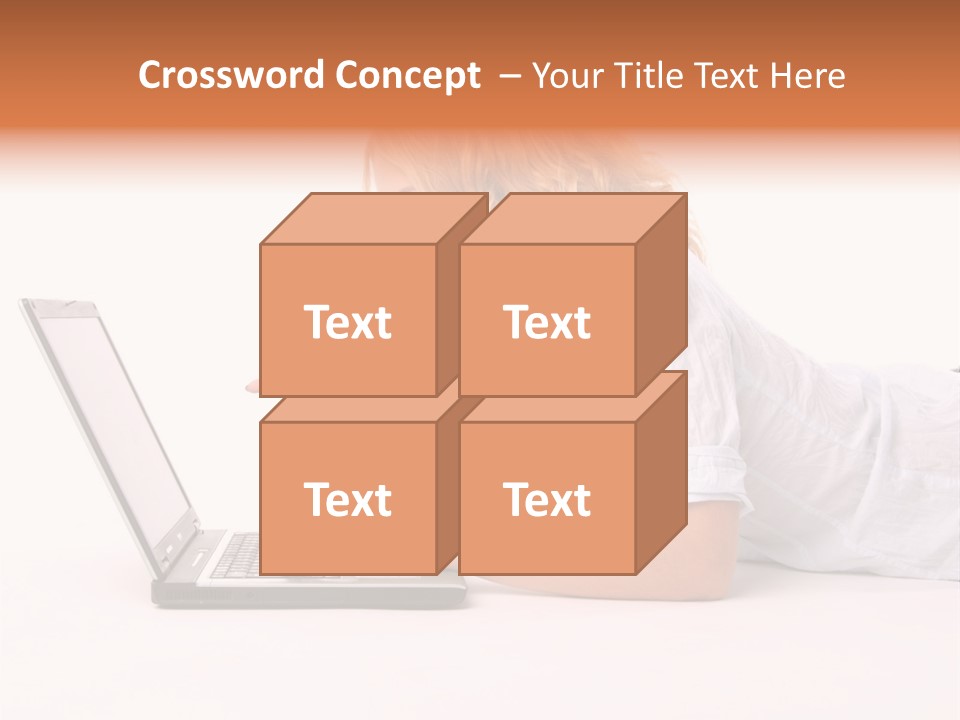 Surprised Woman Looks In The Laptop PowerPoint Template