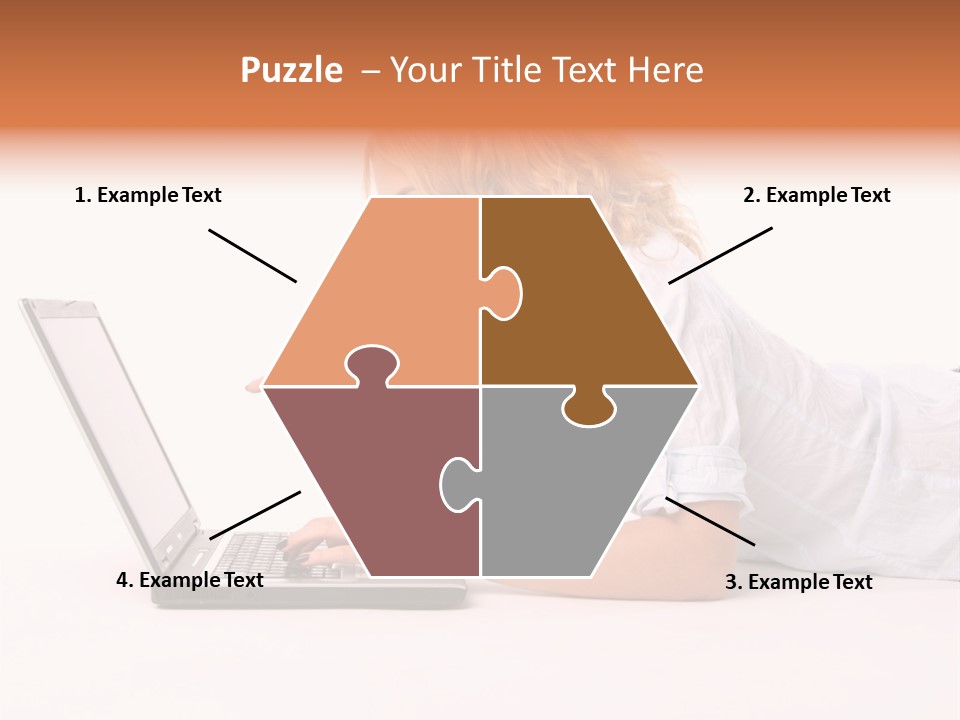 Surprised Woman Looks In The Laptop PowerPoint Template