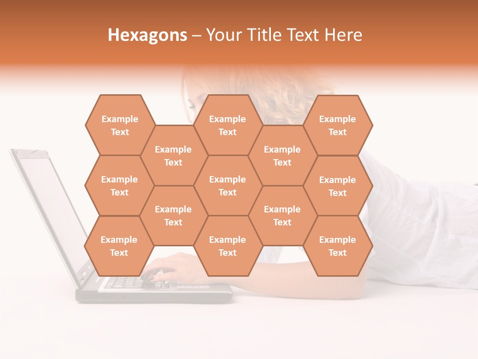 Surprised Woman Looks In The Laptop PowerPoint Template