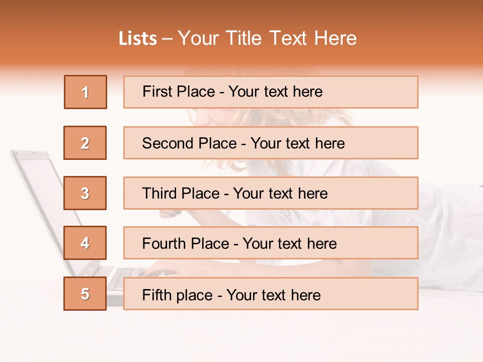 Surprised Woman Looks In The Laptop PowerPoint Template
