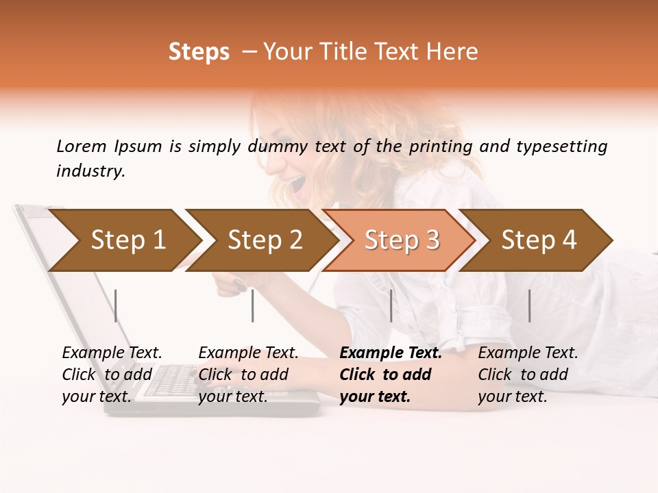 Surprised Woman Looks In The Laptop PowerPoint Template
