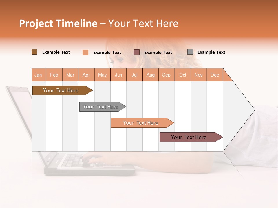 Surprised Woman Looks In The Laptop PowerPoint Template