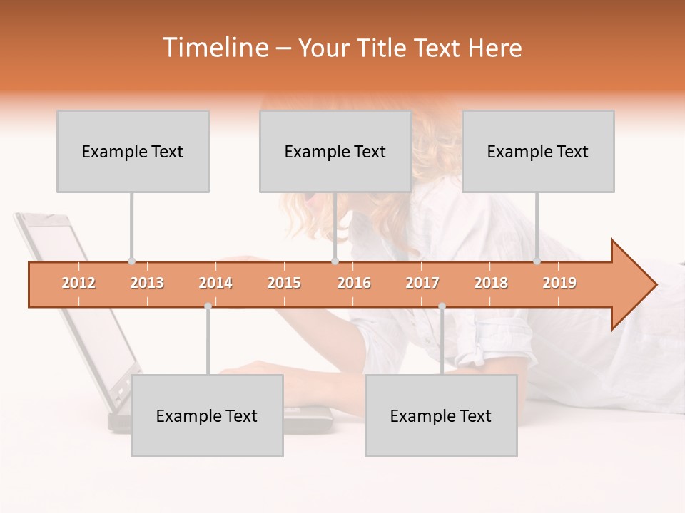 Surprised Woman Looks In The Laptop PowerPoint Template