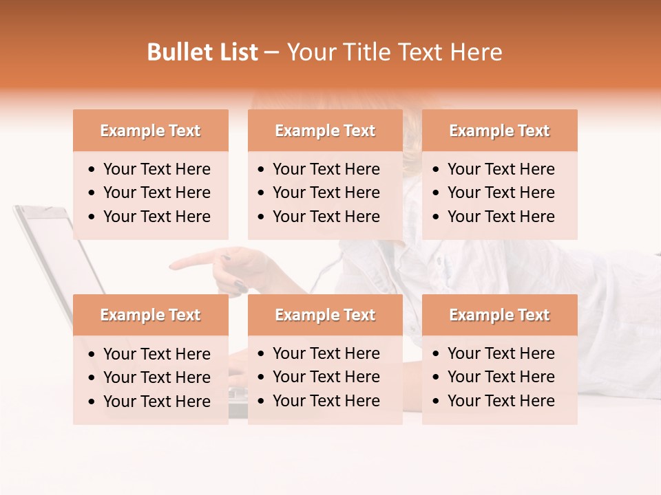 Surprised Woman Looks In The Laptop PowerPoint Template