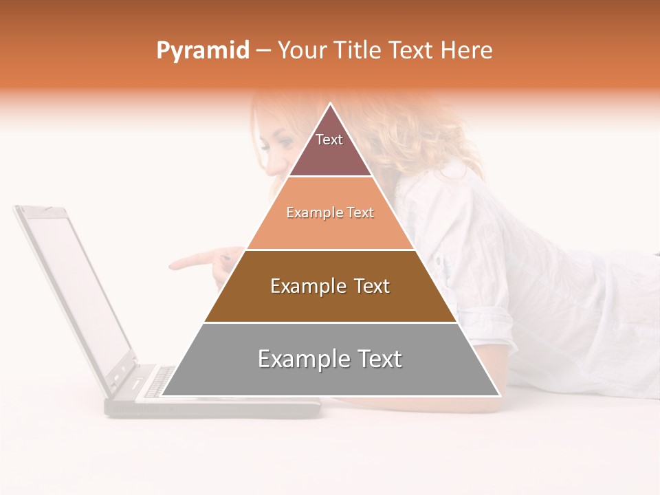 Surprised Woman Looks In The Laptop PowerPoint Template