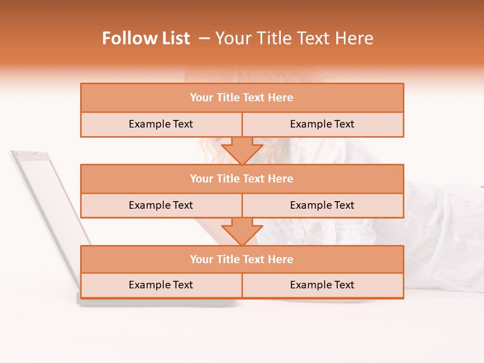 Surprised Woman Looks In The Laptop PowerPoint Template