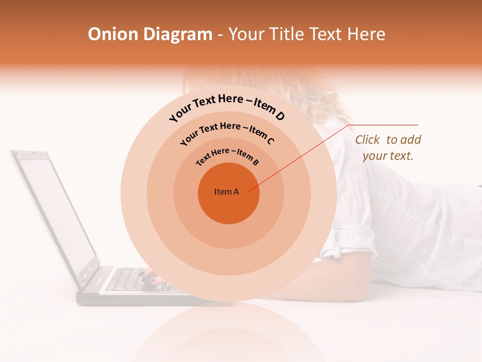 Surprised Woman Looks In The Laptop PowerPoint Template