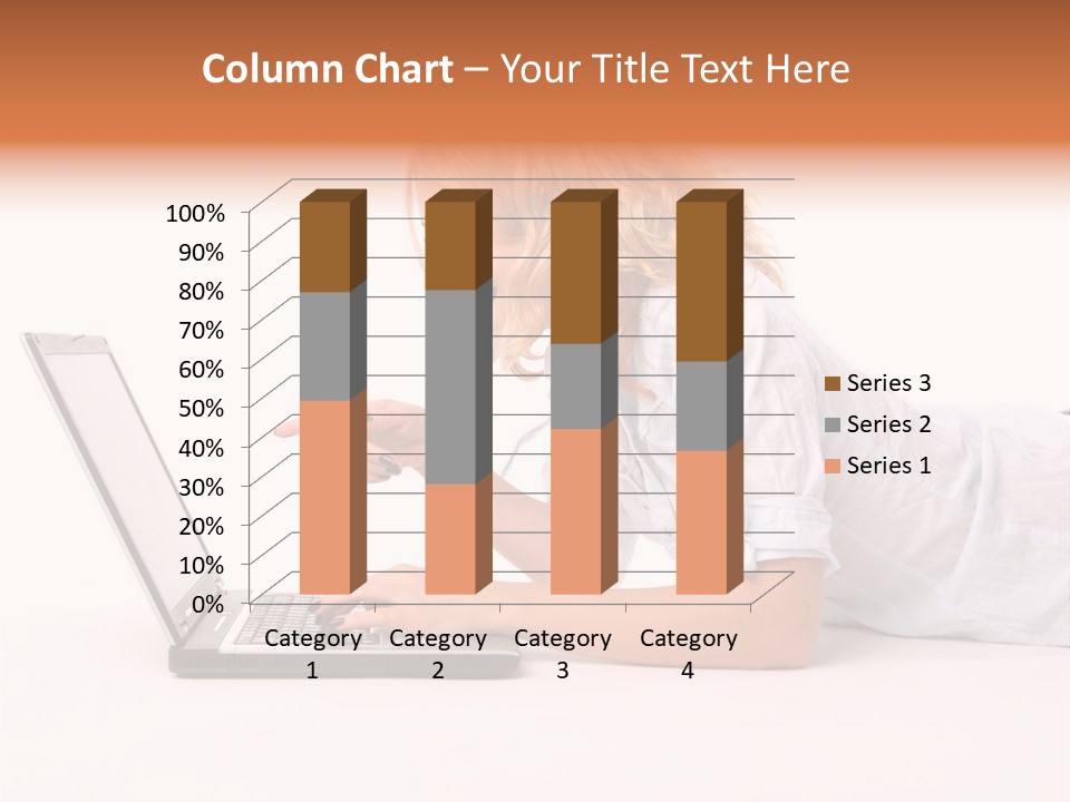 Surprised Woman Looks In The Laptop PowerPoint Template