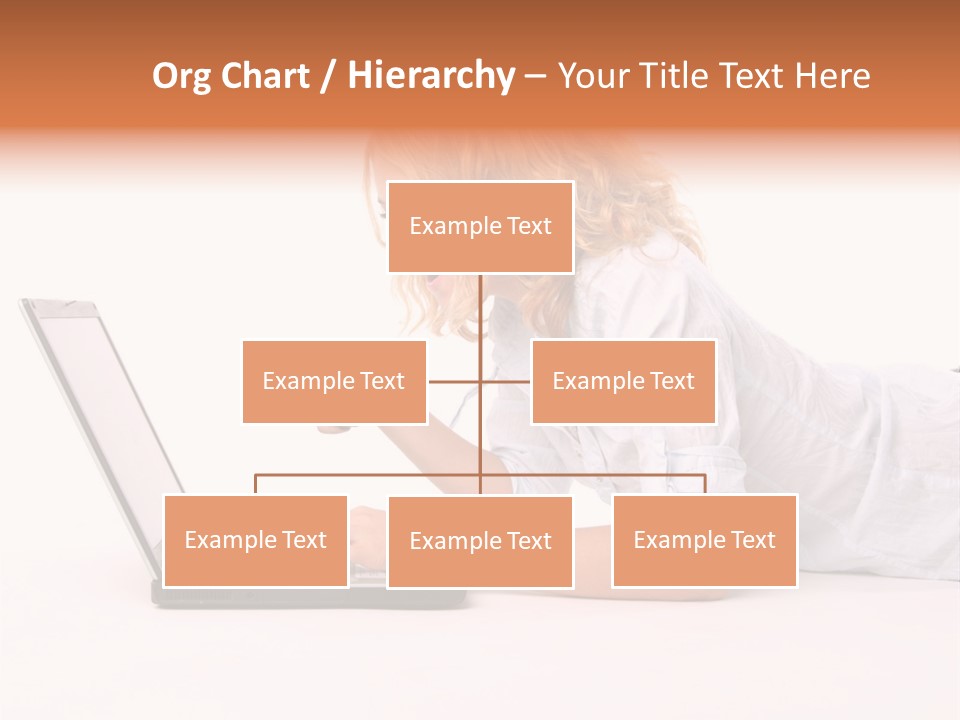 Surprised Woman Looks In The Laptop PowerPoint Template