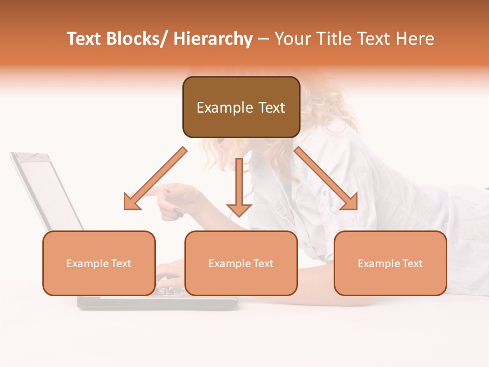 Surprised Woman Looks In The Laptop PowerPoint Template