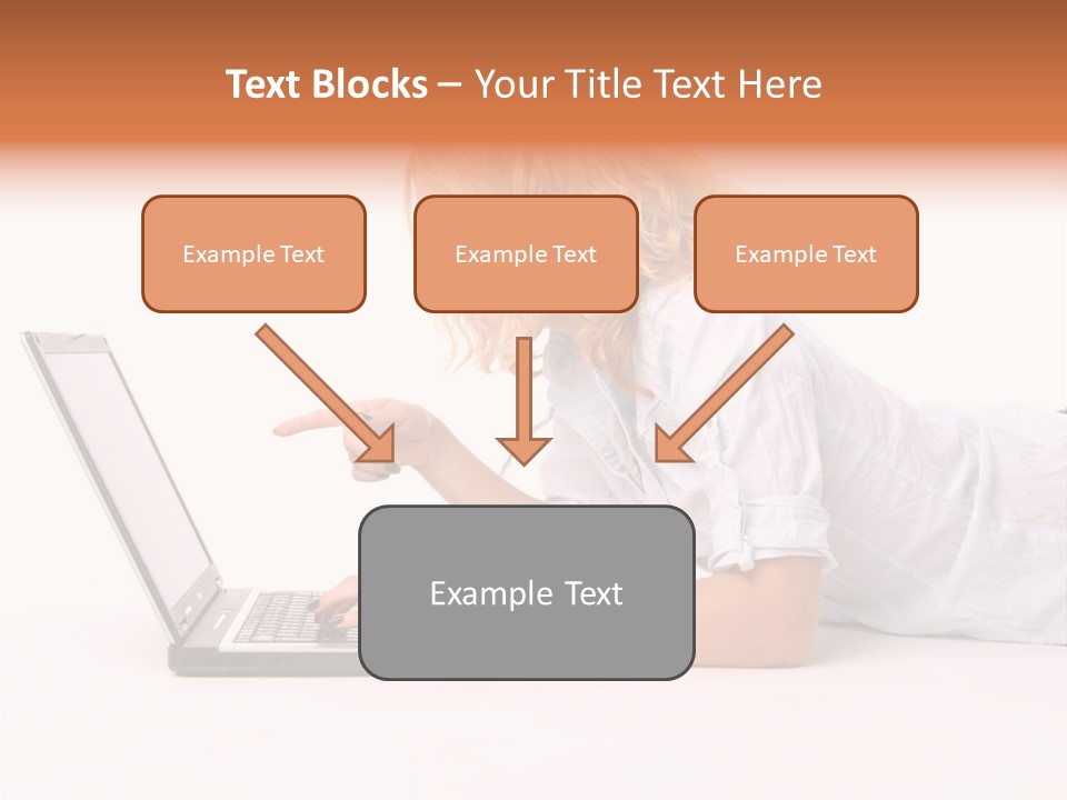 Surprised Woman Looks In The Laptop PowerPoint Template