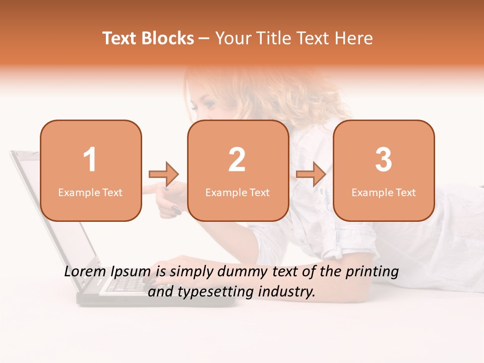 Surprised Woman Looks In The Laptop PowerPoint Template