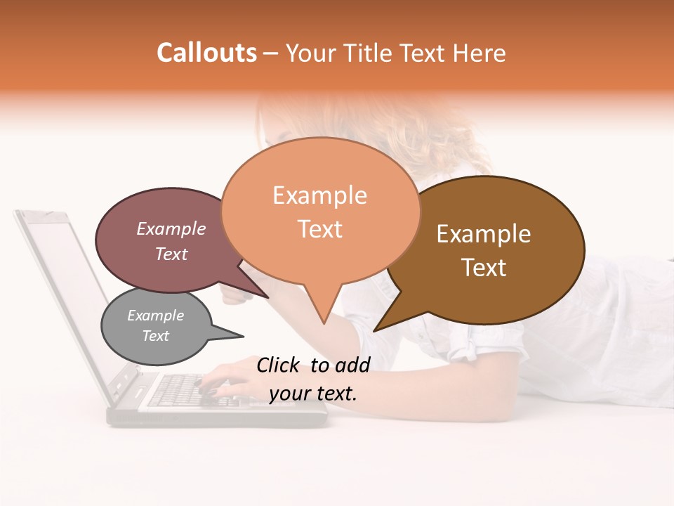 Surprised Woman Looks In The Laptop PowerPoint Template