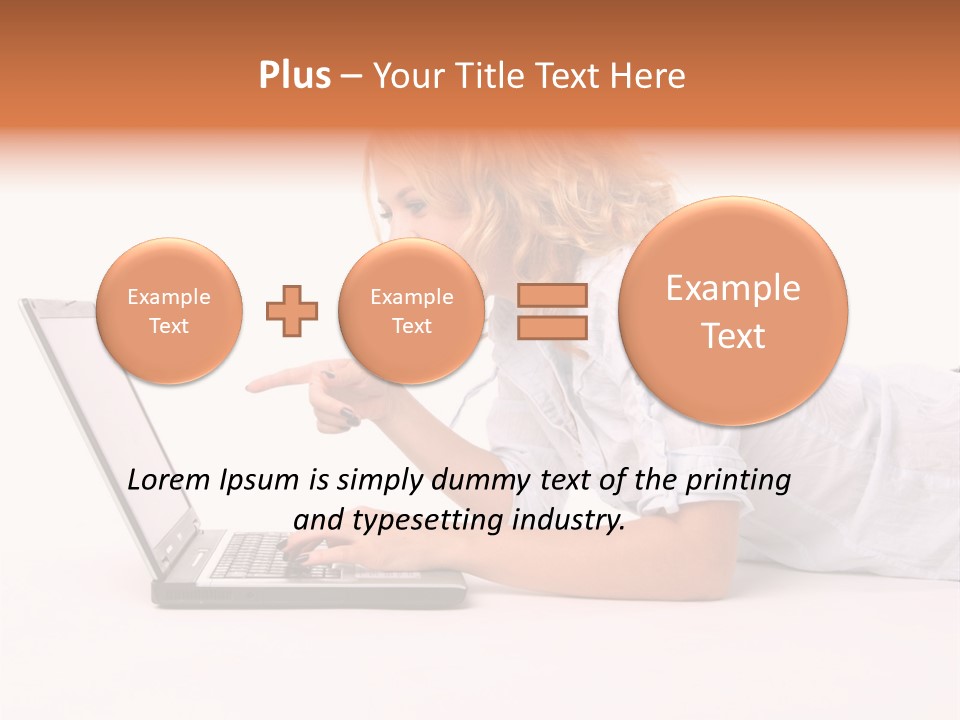 Surprised Woman Looks In The Laptop PowerPoint Template