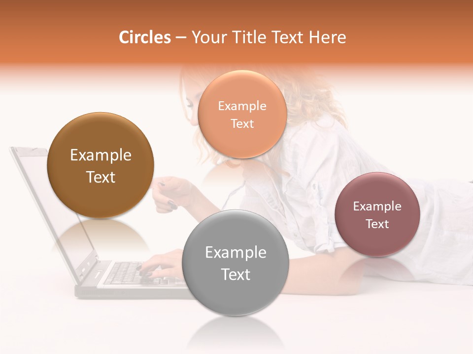 Surprised Woman Looks In The Laptop PowerPoint Template