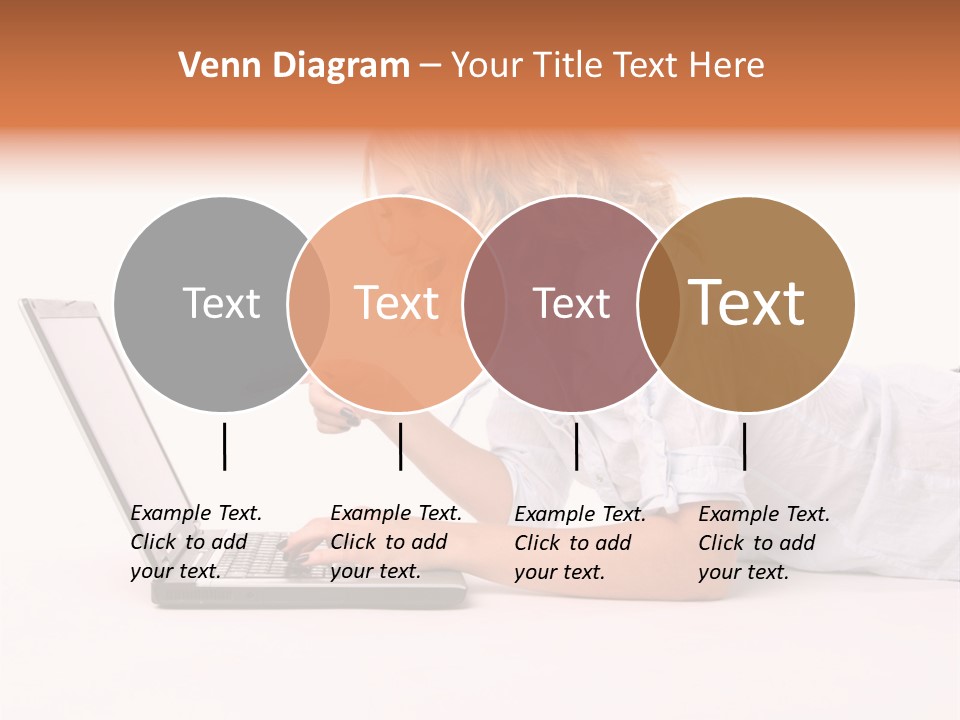 Surprised Woman Looks In The Laptop PowerPoint Template