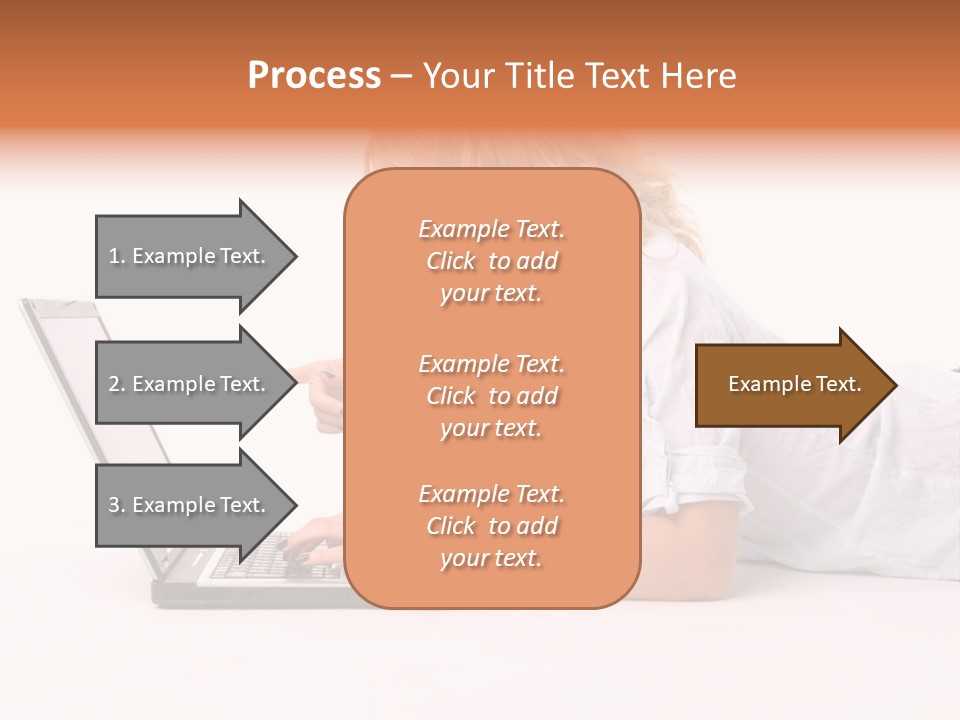 Surprised Woman Looks In The Laptop PowerPoint Template