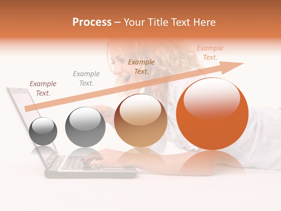 Surprised Woman Looks In The Laptop PowerPoint Template