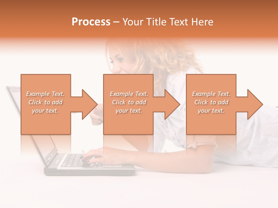 Surprised Woman Looks In The Laptop PowerPoint Template