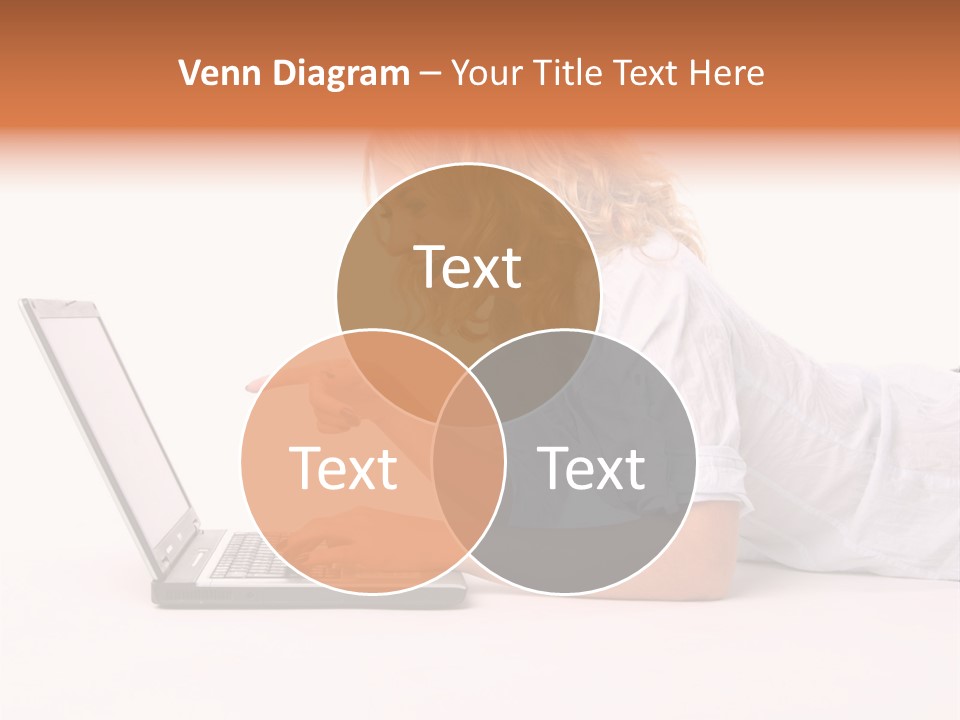 Surprised Woman Looks In The Laptop PowerPoint Template