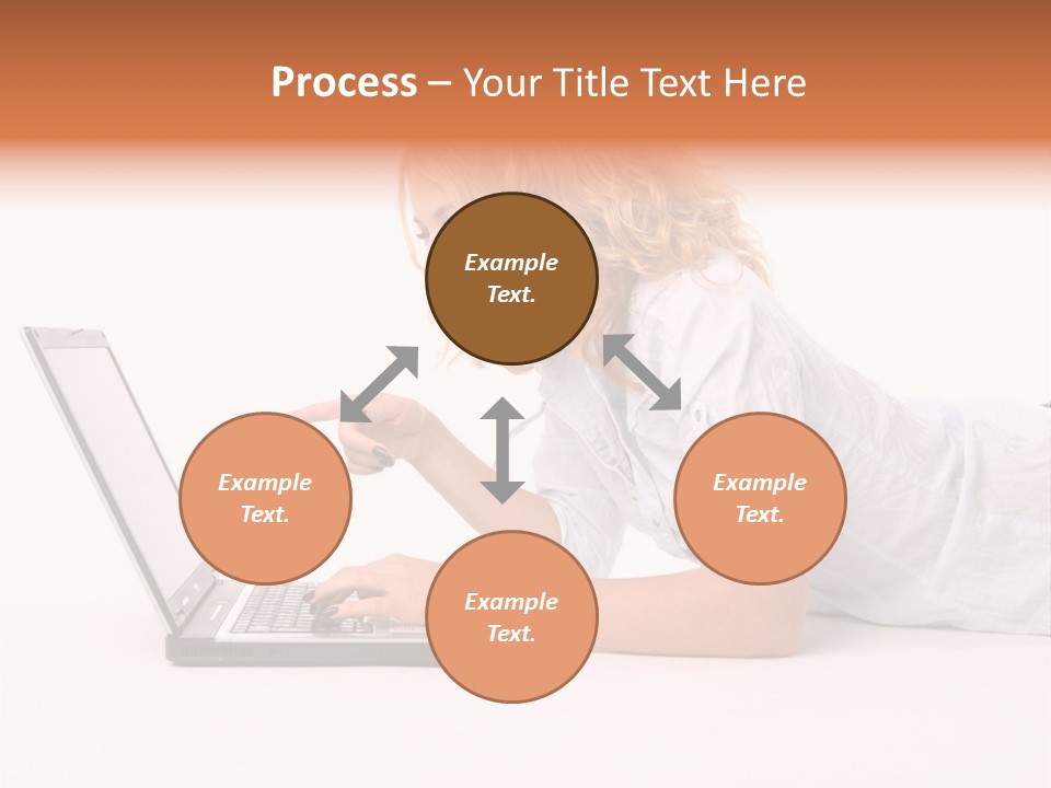 Surprised Woman Looks In The Laptop PowerPoint Template