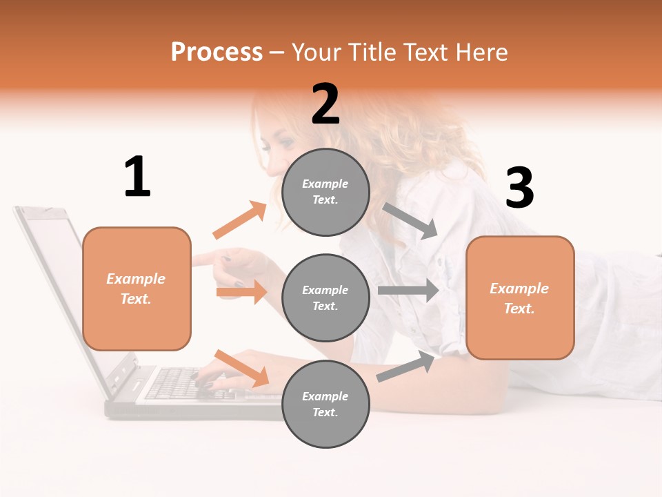 Surprised Woman Looks In The Laptop PowerPoint Template
