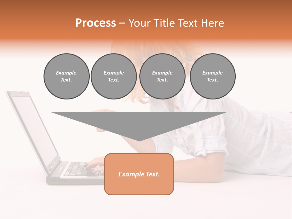Surprised Woman Looks In The Laptop PowerPoint Template