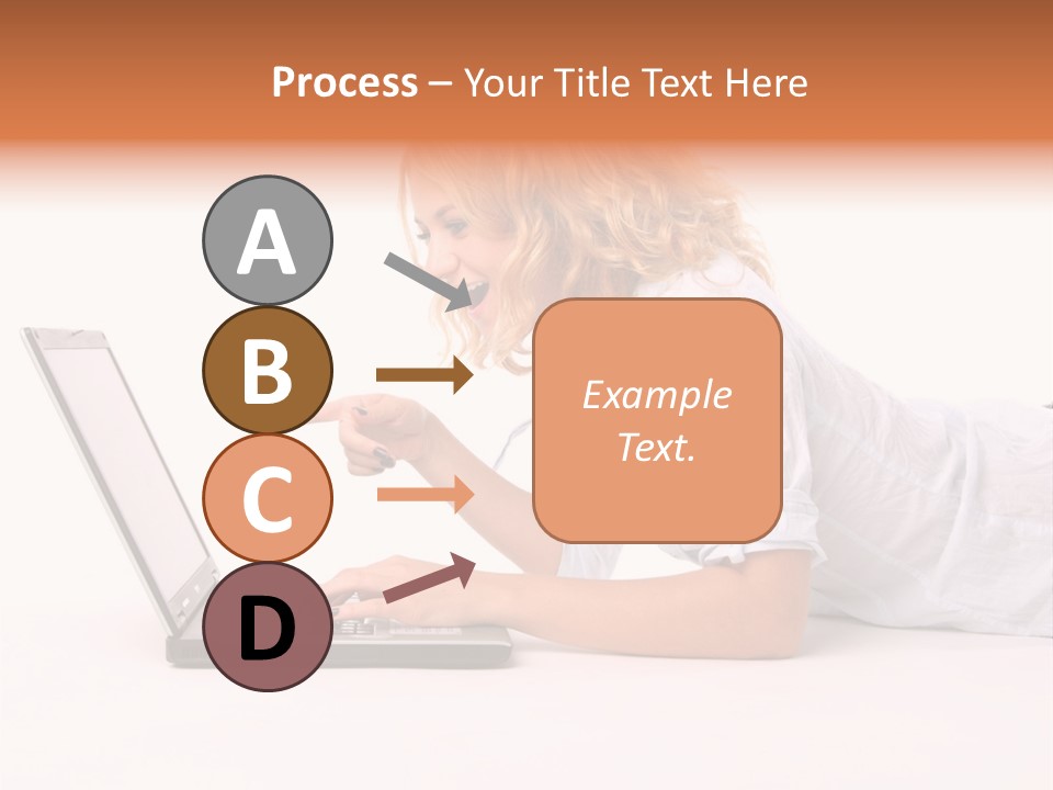 Surprised Woman Looks In The Laptop PowerPoint Template