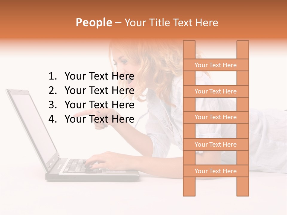 Surprised Woman Looks In The Laptop PowerPoint Template