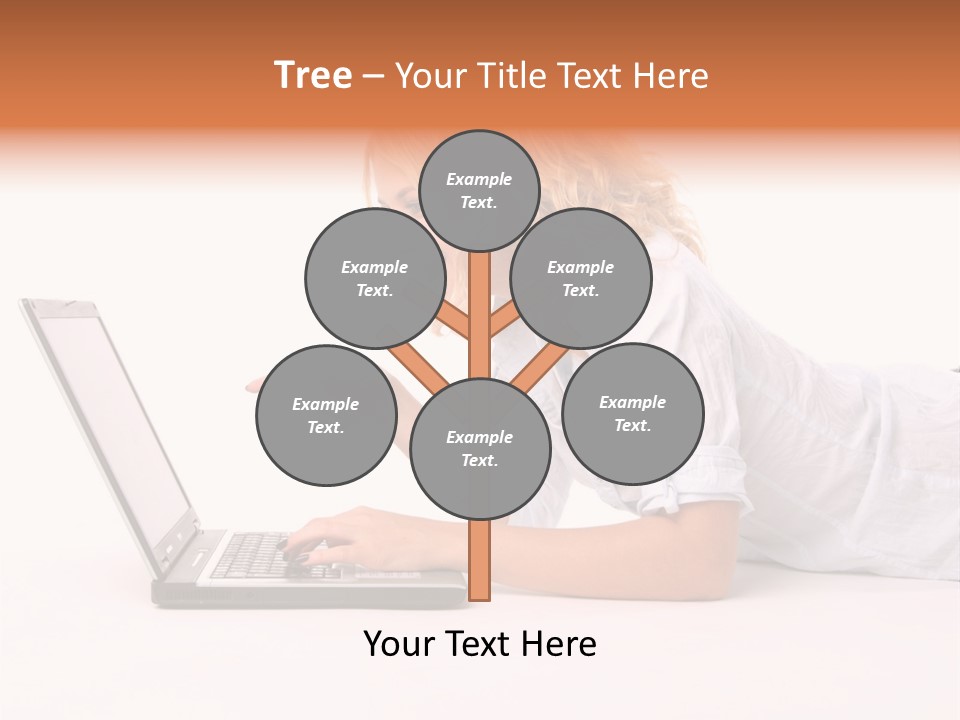 Surprised Woman Looks In The Laptop PowerPoint Template