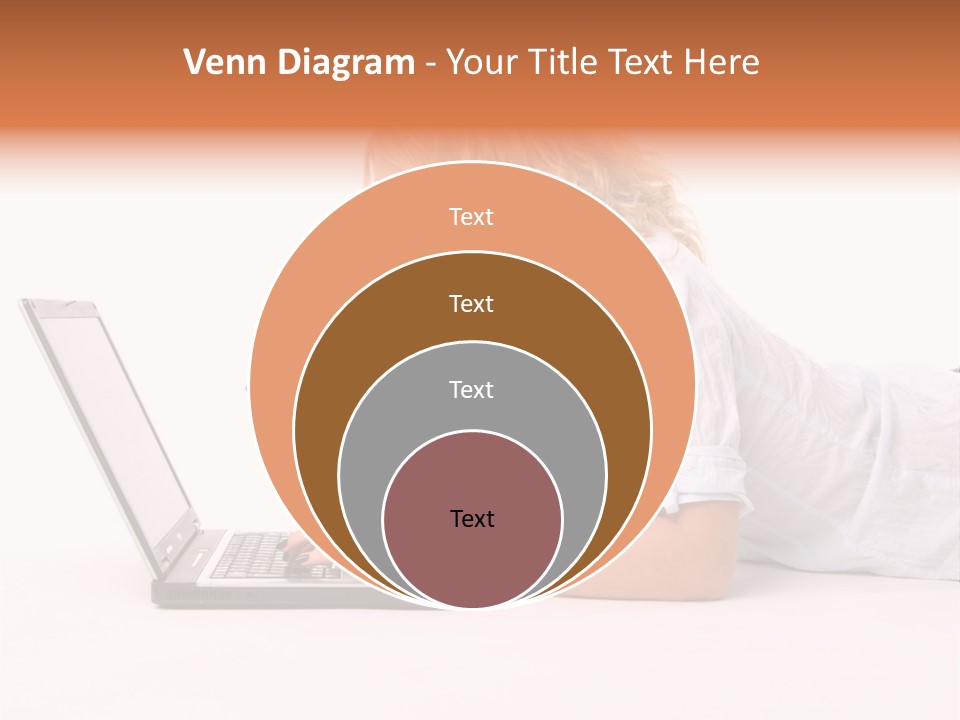 Surprised Woman Looks In The Laptop PowerPoint Template