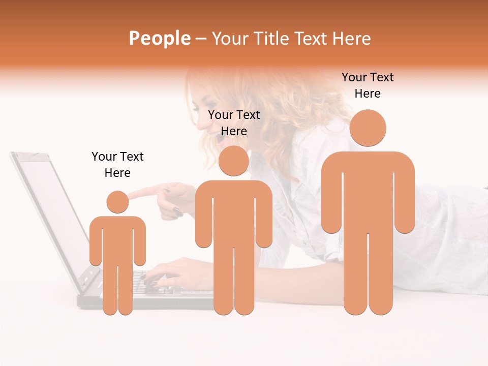 Surprised Woman Looks In The Laptop PowerPoint Template