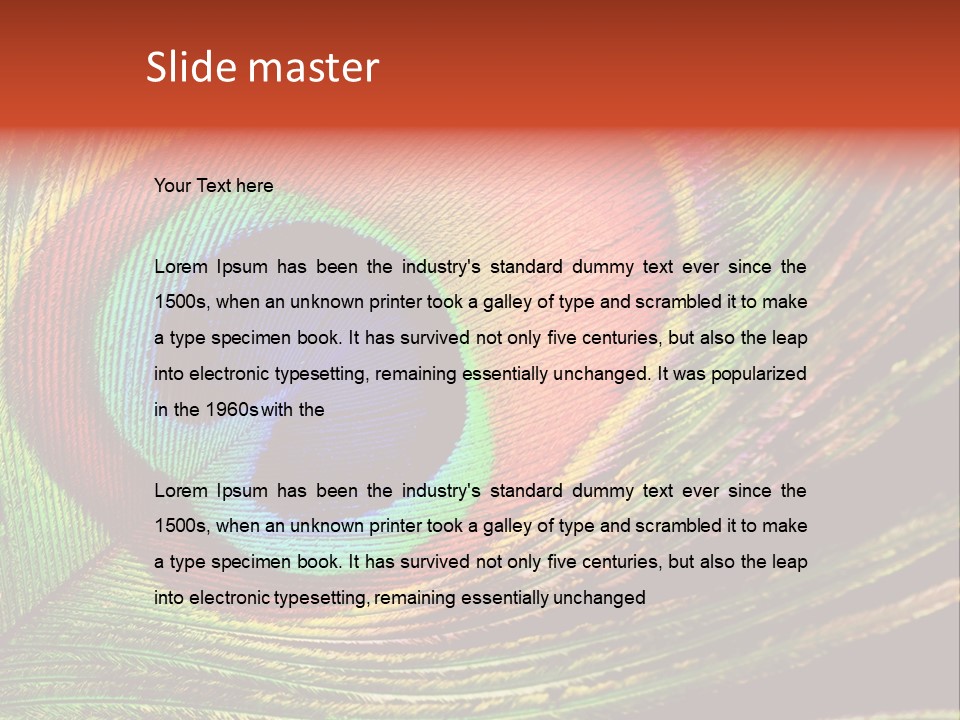 Peacock Feathers Background PowerPoint Template