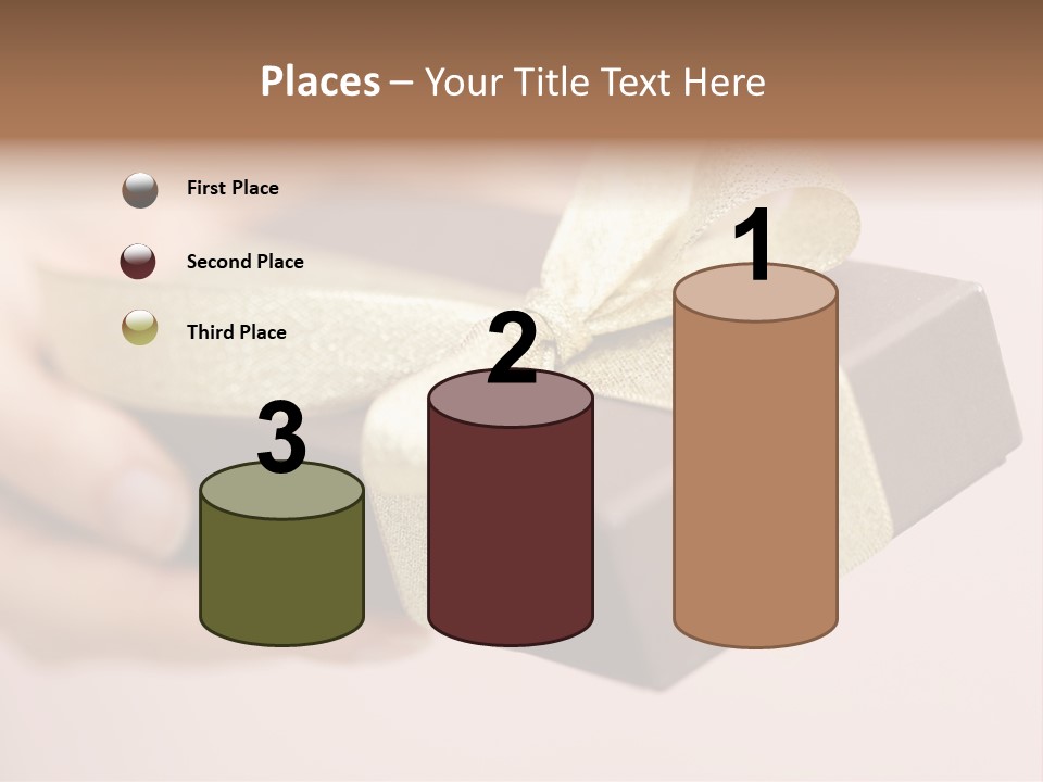 A Lovely Gift Box With Woman's Hands PowerPoint Template