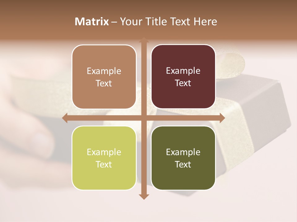 A Lovely Gift Box With Woman's Hands PowerPoint Template