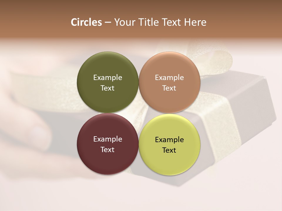 A Lovely Gift Box With Woman's Hands PowerPoint Template