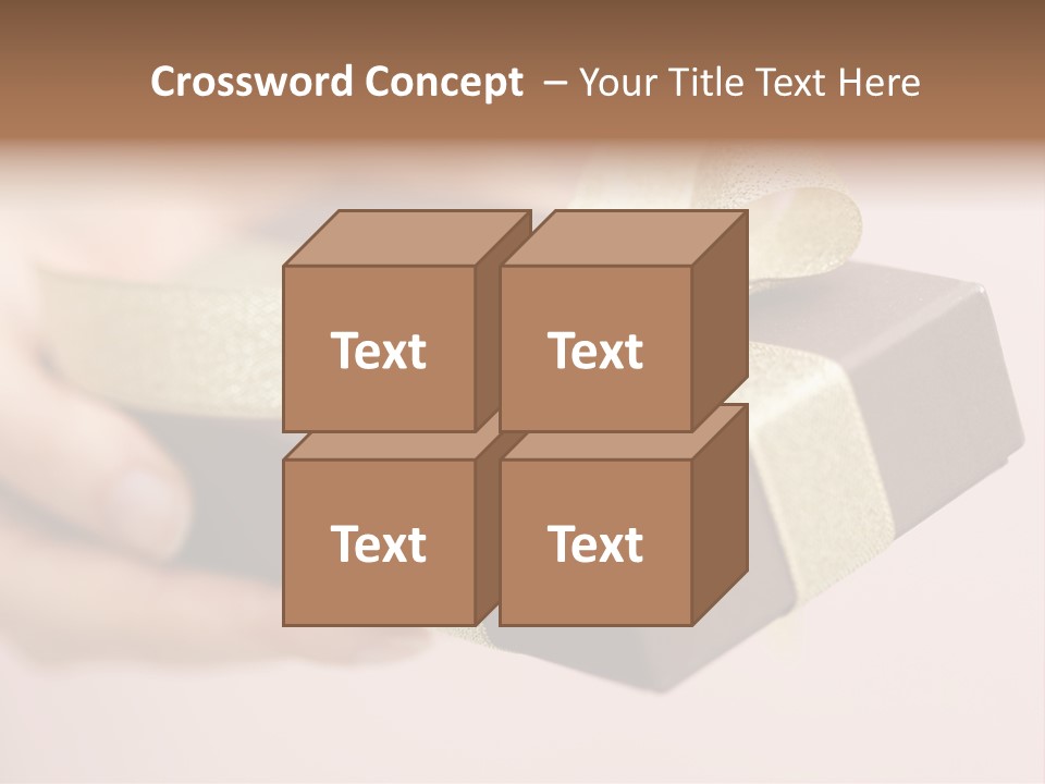 A Lovely Gift Box With Woman's Hands PowerPoint Template