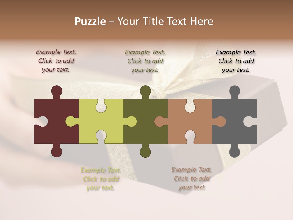 A Lovely Gift Box With Woman's Hands PowerPoint Template