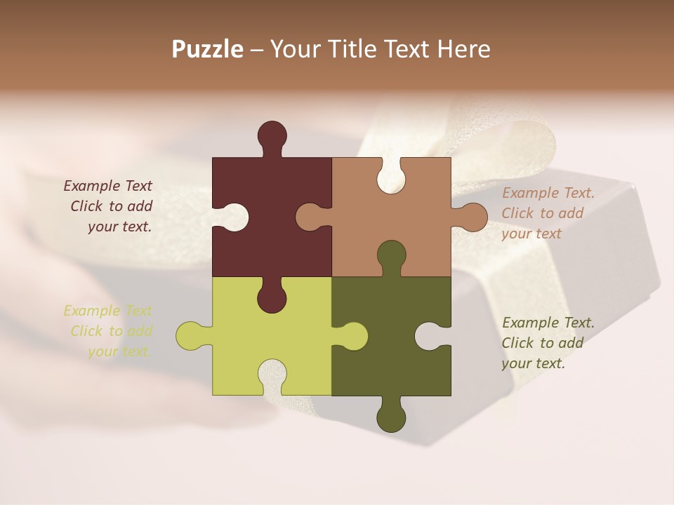 A Lovely Gift Box With Woman's Hands PowerPoint Template